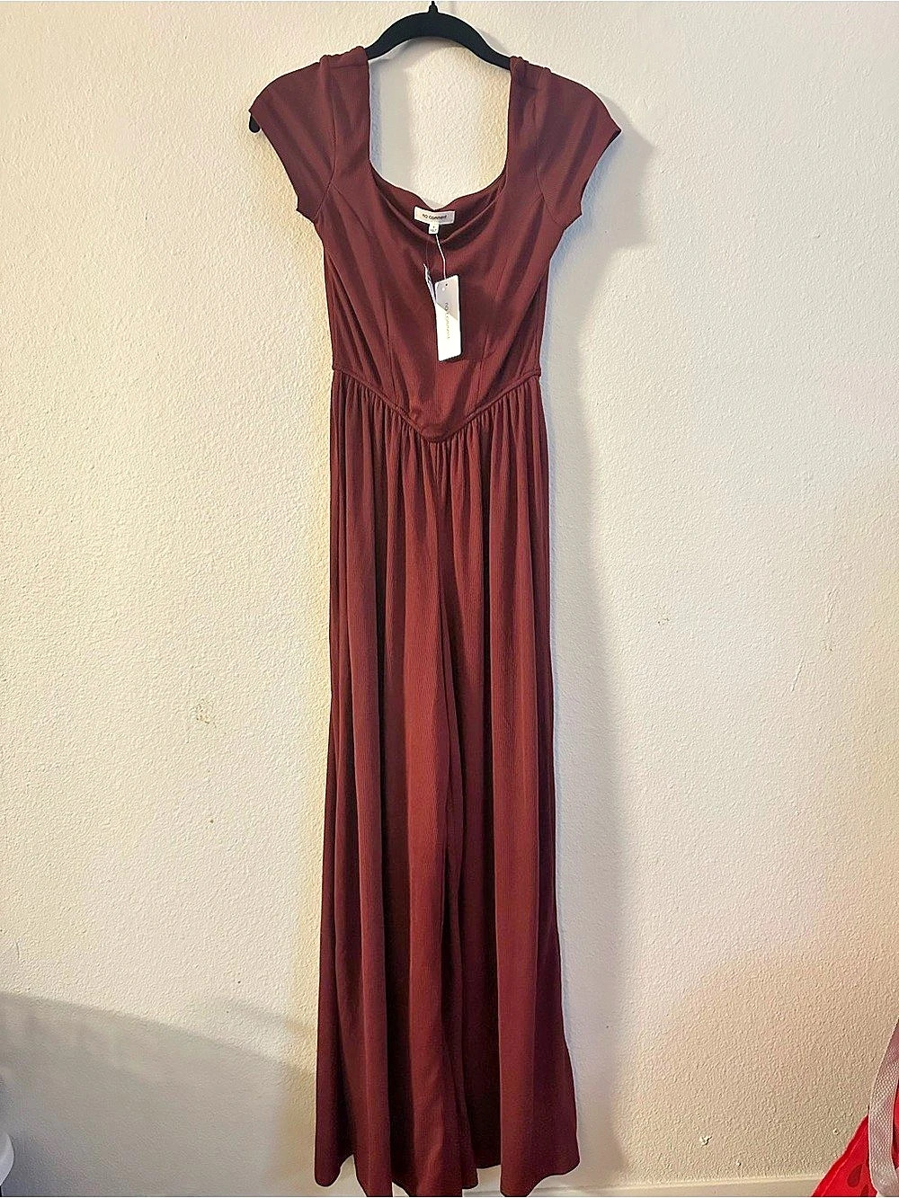 no comment jumpsuit in maroon/red Size Small NWT